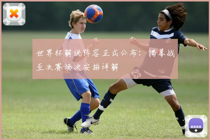 世界杯解说阵容正式公布:揭幕战至决赛场次安排详解